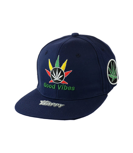 Good Vibes Hat Embroidered Snapback - 100% Cotton
