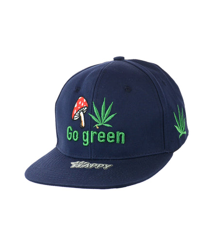 Mushroom Go Green Embroidered Snapback Hat 100% Cotton