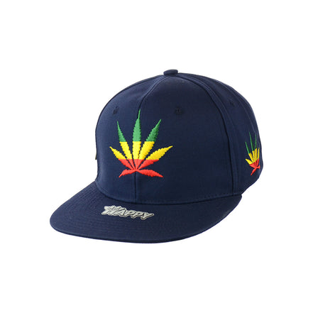 Rasta Leaf Good Vibes Embroidered Snapback Hat 100% Cotton
