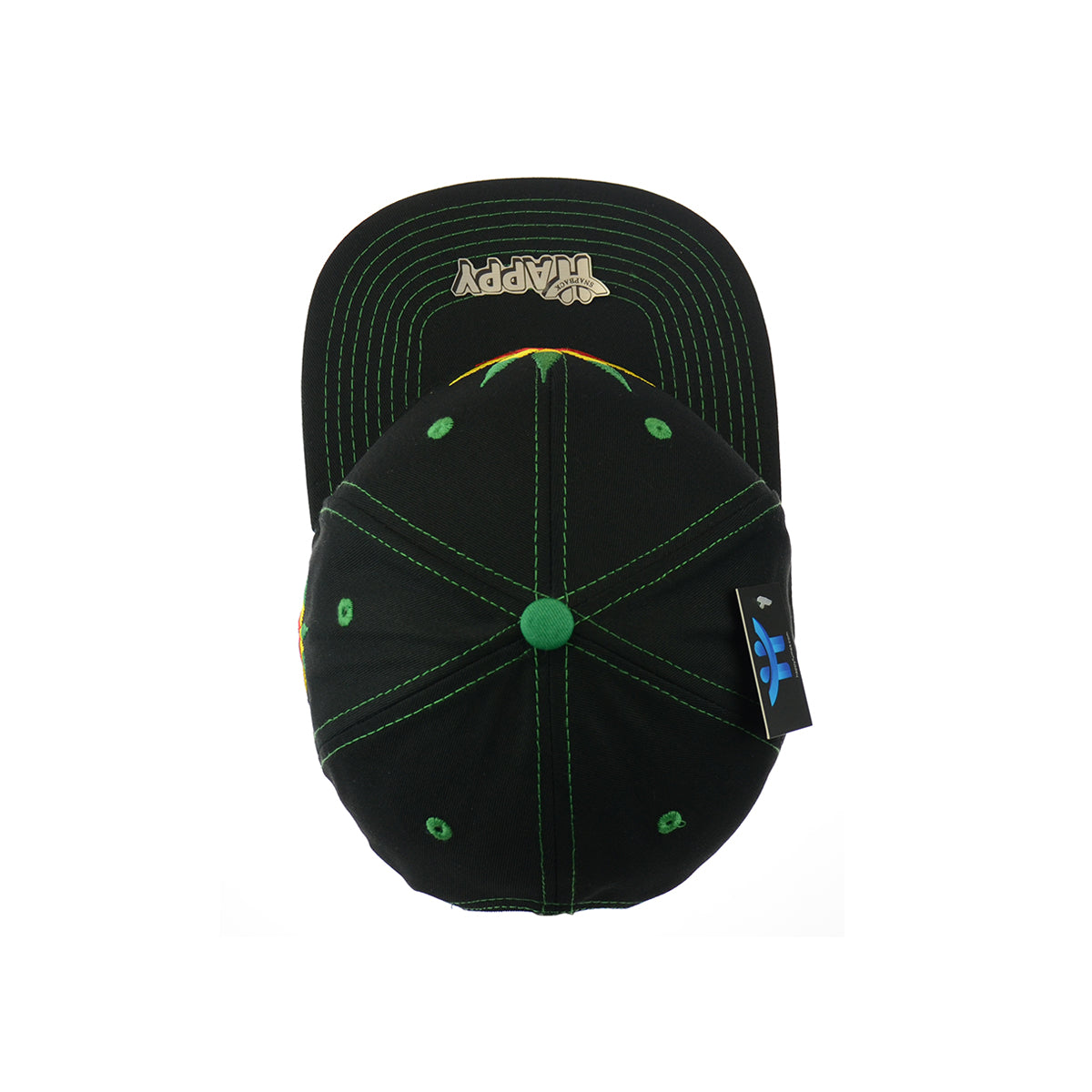 Rasta Leaf Good Vibes Embroidered Snapback Hat 100% Cotton