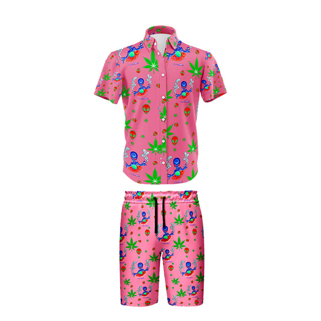 I Am Landing Leaf Pink Shirt and Short Set, Pack of 5 Sizes Sets, 1-M, 1-L, 1-XL, 1-XXL, 1-XXXL
