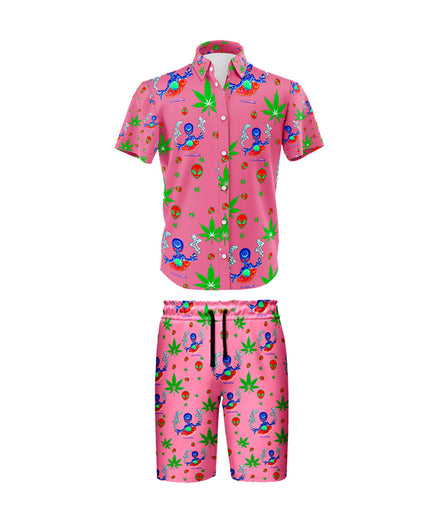 I Am Landing Leaf Pink Shirt and Short Set, Pack of 5 Sizes Sets, 1-M, 1-L, 1-XL, 1-XXL, 1-XXXL