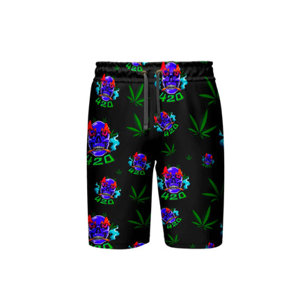 420 Skull Leaf Black Short, Pack of 5 Sizes Sets, 1-M, 1-L, 1-XL, 1-XXL, 1-XXXL