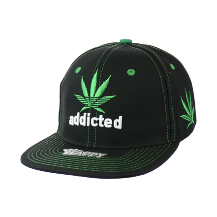 Addicted Leaf Embroidered Snapback Hat 100% Cotton