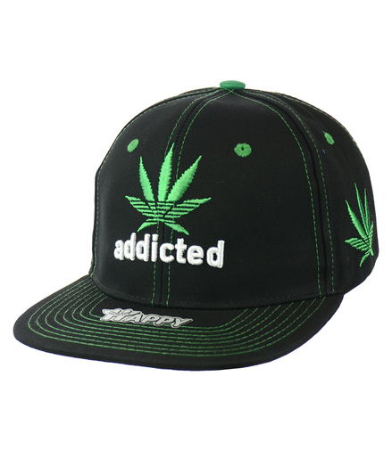 Addicted Leaf Embroidered Snapback Hat 100% Cotton