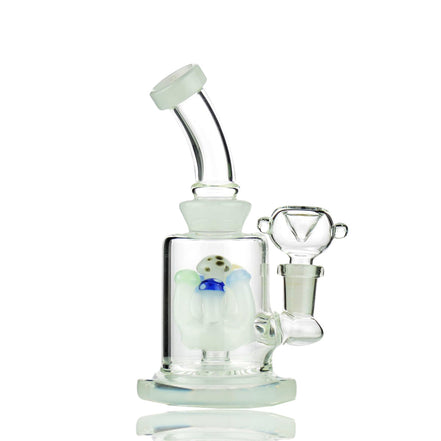 6" Slime Color Water Pipe with Mushroom Shower and 14mm Male Bowl