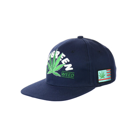 Go Green Leaf Embroidered Snapback Hat