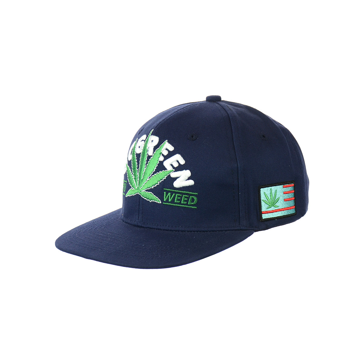 Go Green Leaf Embroidered Snapback Hat
