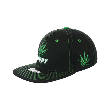 Drippy Leaf Embroidered Snapback Hat 100% Cotton