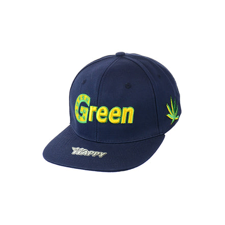 GREEN Embroidered Snapback Hat 100% Cotton