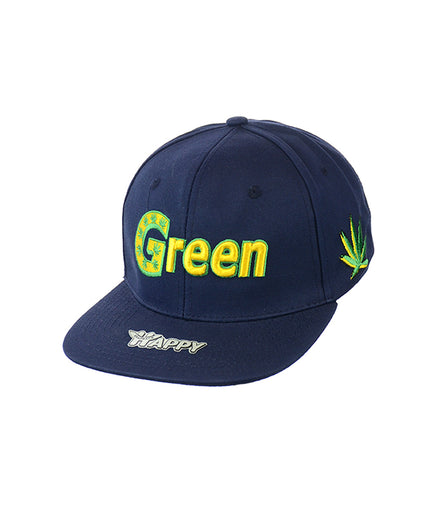 GREEN Embroidered Snapback Hat 100% Cotton
