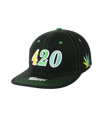 420 Leaf Embroidered Snapback Hat 100% Cotton
