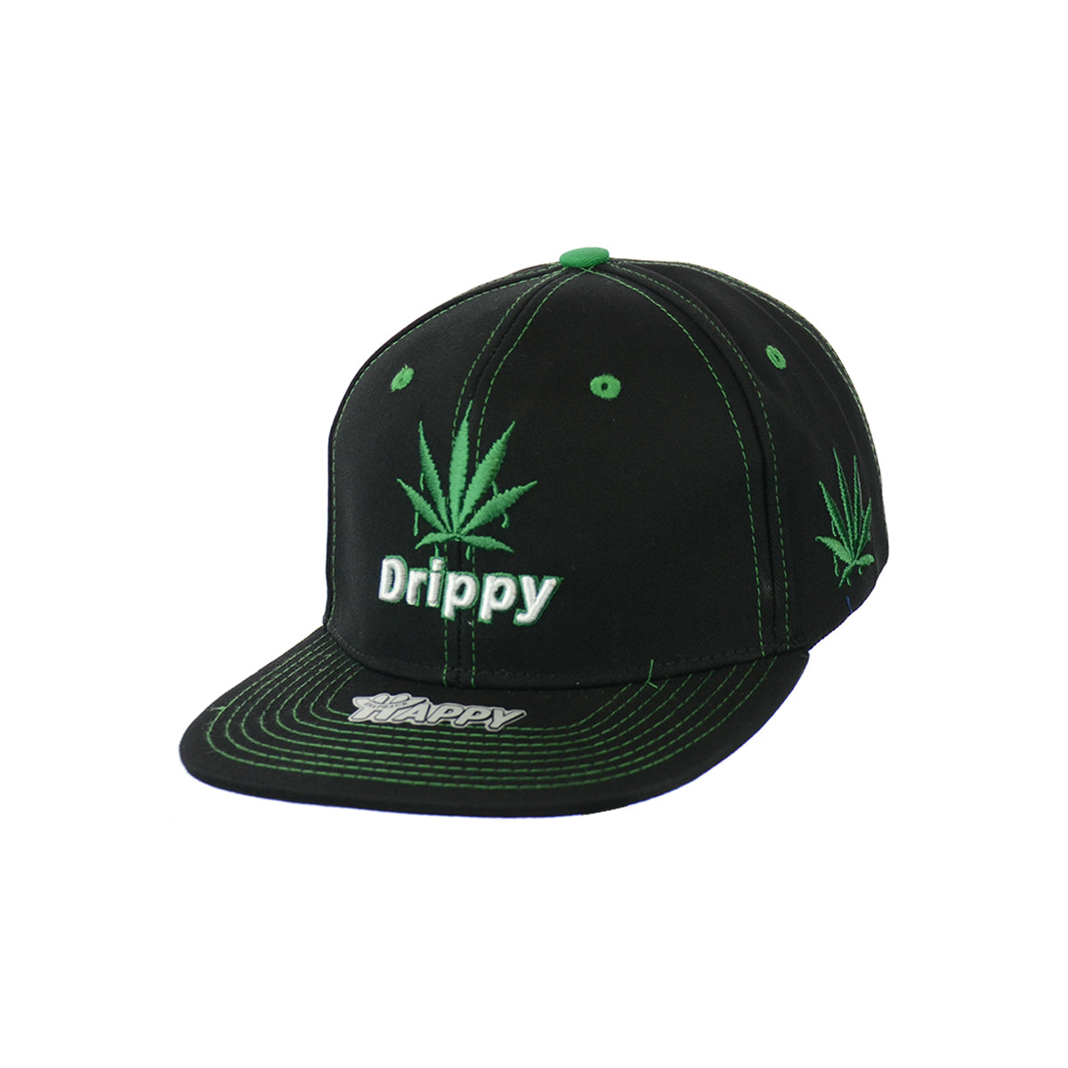 Drippy Leaf Embroidered Snapback Hat 100% Cotton