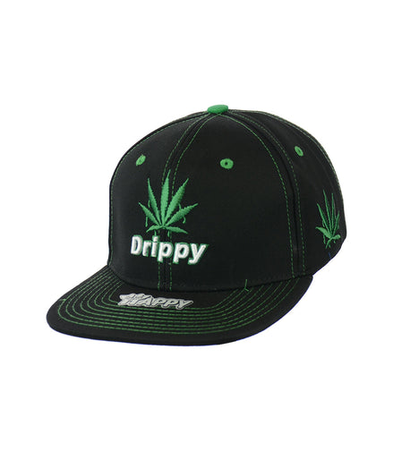 Drippy Leaf Embroidered Snapback Hat 100% Cotton