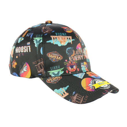 Let's Go Everywhere Design Black Baseball Snapback Hat