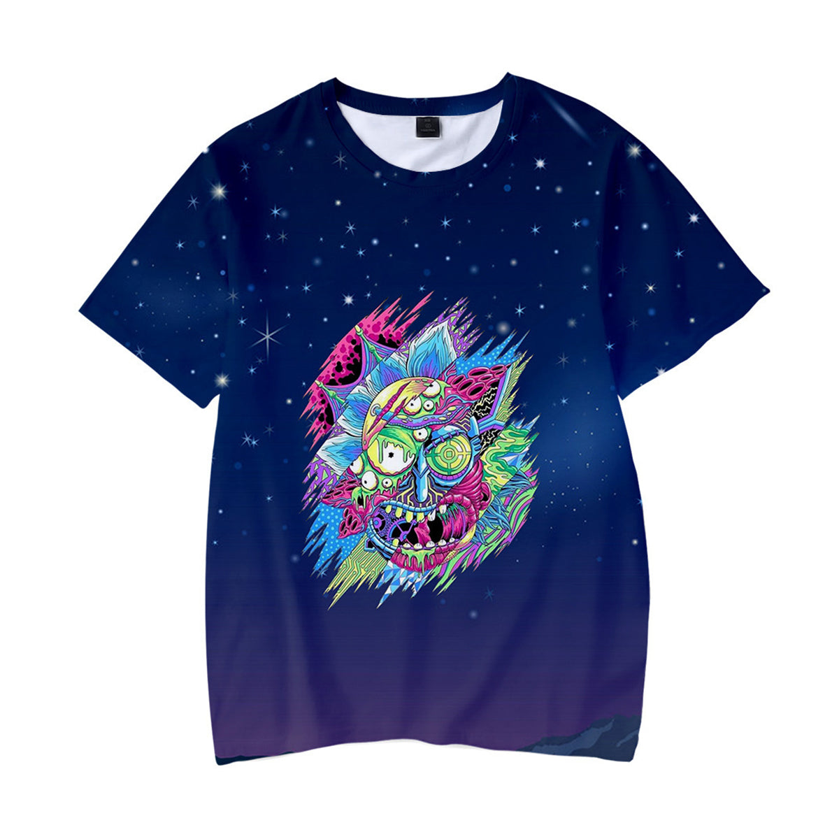 Trippy Rick Polyester Short Sleeve T-Shirt - Pack of 6 Units  1S,1M, 1L, 1XL, 2XL, 3XL