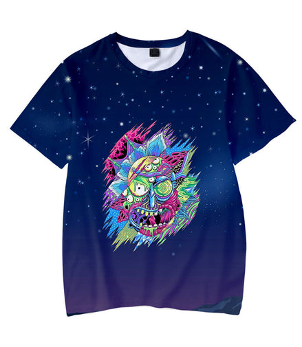 Trippy Rick Polyester Short Sleeve T-Shirt - Pack of 6 Units  1S,1M, 1L, 1XL, 2XL, 3XL