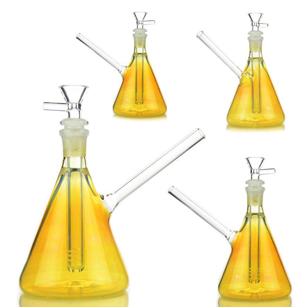 7" American Made Gold Fume Beaker Water Pipe with 14mm Male Bowl