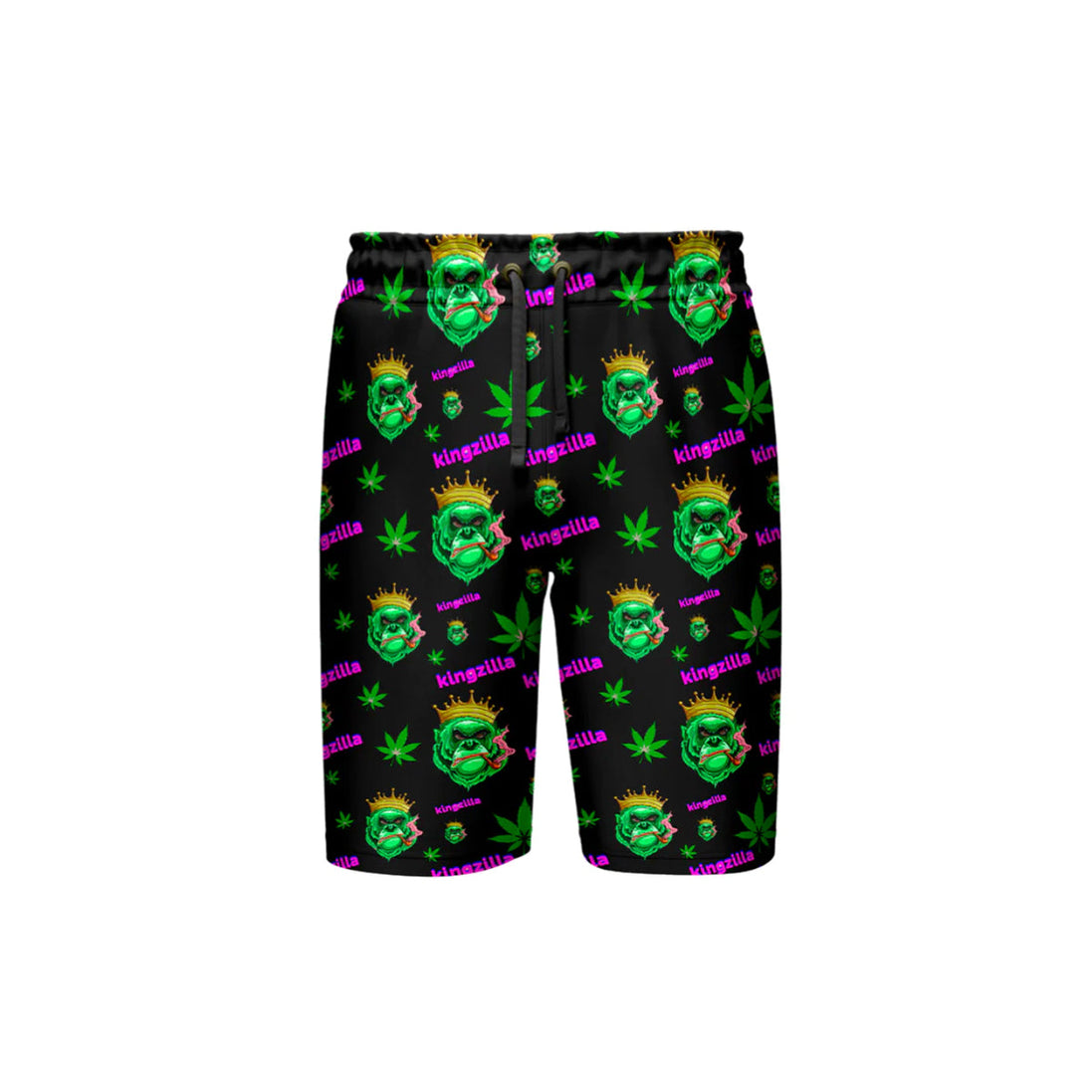 Kingzilla Leaf Black Short, Pack of 5 Sizes Sets, 1-M, 1-L, 1-XL, 1-XXL, 1-XXXL