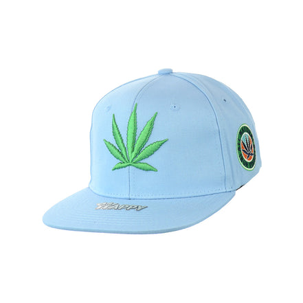All Natural Ingredient Cannabis Leaf Embroidered Snapback Hat