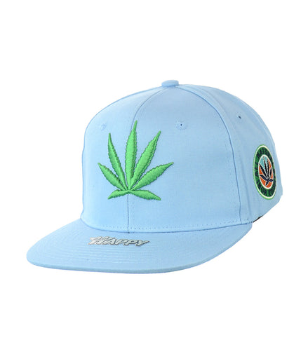 All Natural Ingredient Cannabis Leaf Embroidered Snapback Hat