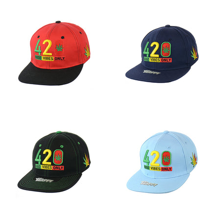 420 Good Vibes Only Embroidered Snapback Hat 100% Cotton