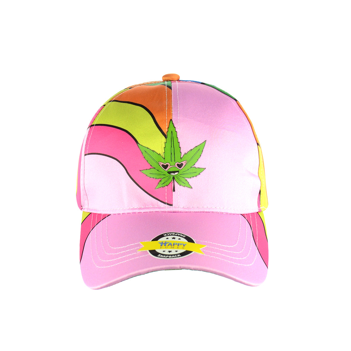 Weed Leaf Rainbow Color Baseball Snapback Hat