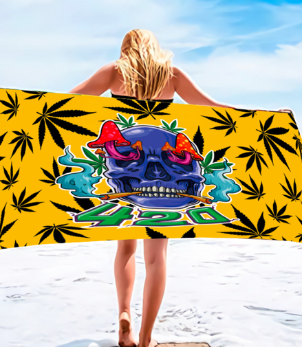 420 Skull Beach Towel 64 x 30 Inches