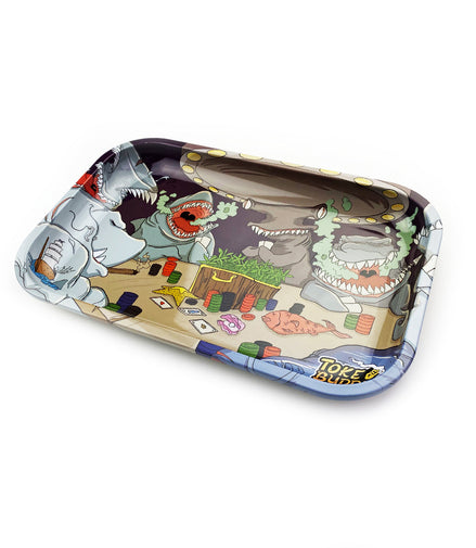 Medium Metal Rolling Tray Shark Party Size - 7.5*11.5