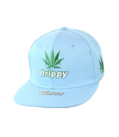 Drippy Leaf Embroidered Snapback Hat 100% Cotton