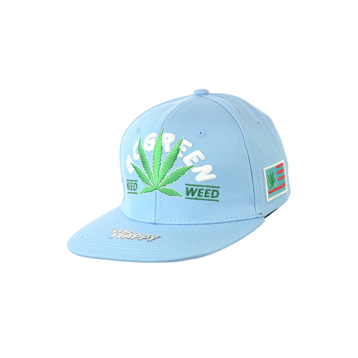 Go Green Leaf Embroidered Snapback Hat