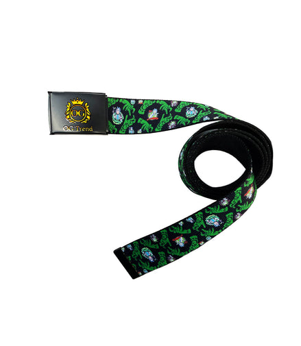 Unisex Adjustable Belt One Size All - M-Green World Print