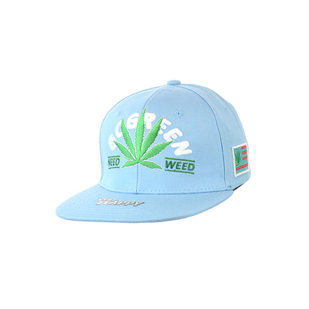 Go Green Leaf Embroidered Snapback Hat