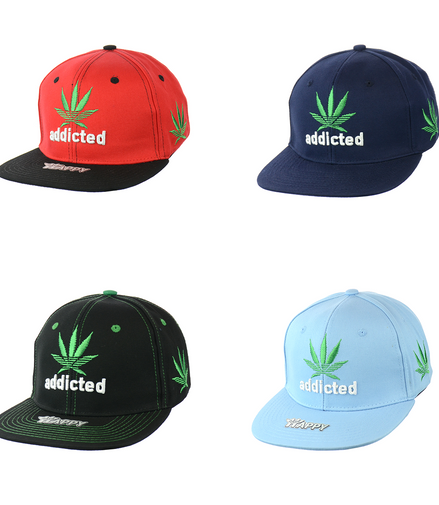 Addicted Leaf Embroidered Snapback Hat 100% Cotton