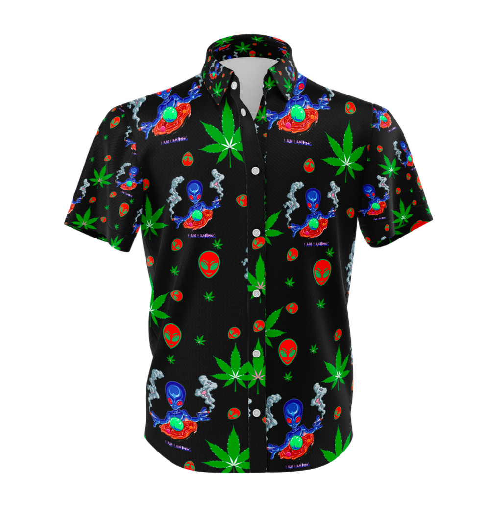 I Am Landing Leaf Black Shirt and Short Set, Pack of 5 Sizes Sets, 1-M, 1-L, 1-XL, 1-XXL, 1-XXXL
