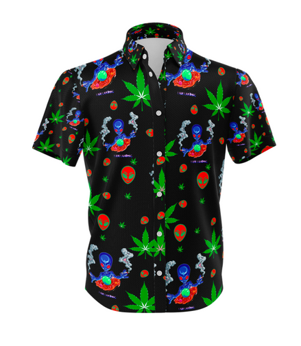 I Am Landing Leaf Black Shirt and Short Set, Pack of 5 Sizes Sets, 1-M, 1-L, 1-XL, 1-XXL, 1-XXXL