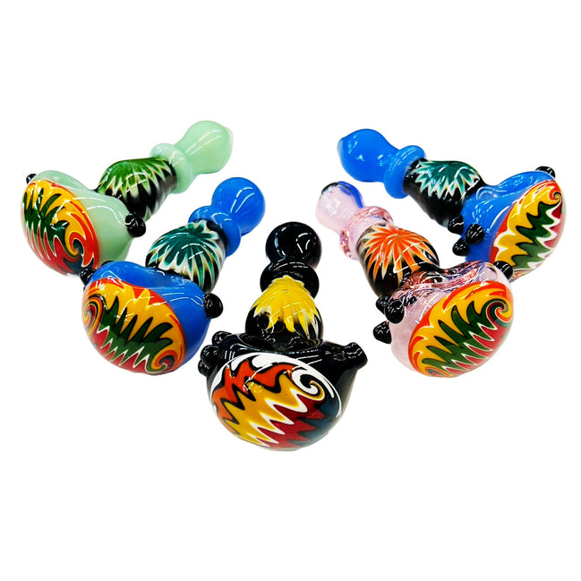 4.5" Hand Pipe Spoon Reversal Art  Wig Wag Glass