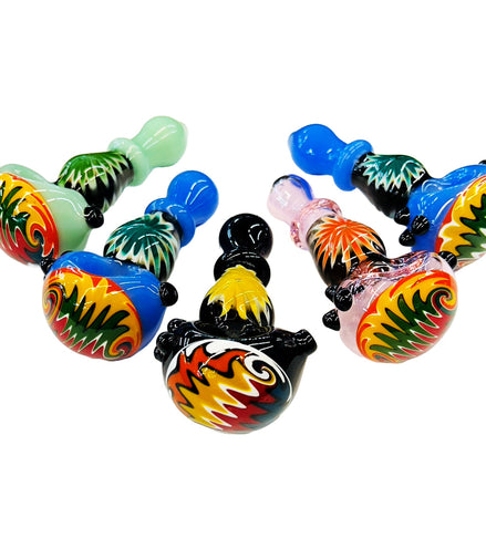 4.5" Hand Pipe Spoon Reversal Art  Wig Wag Glass