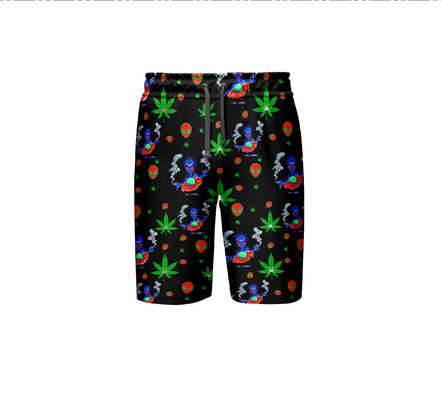 I am Landing Alien Black  Shorts Pack of  5 Units 1-M, 1-L, 1-XL, 1-XXL, 1-XXXL -- 100% Polyester