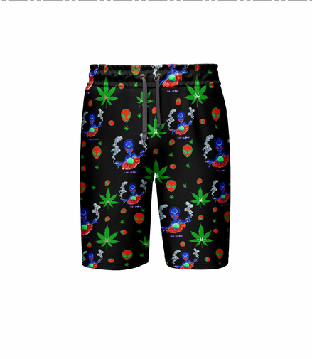 I am Landing Alien Black  Shorts Pack of  5 Units 1-M, 1-L, 1-XL, 1-XXL, 1-XXXL -- 100% Polyester