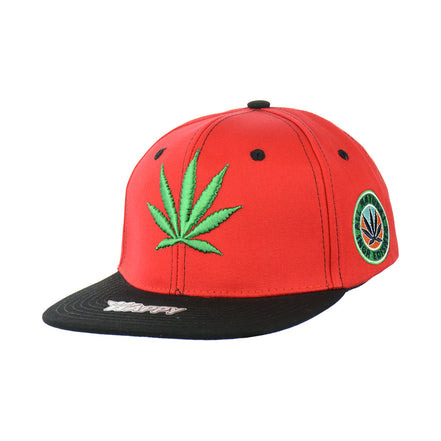 All Natural Ingredient Cannabis Leaf Embroidered Snapback Hat