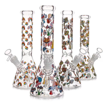 10" Glow in The Dark Mushroom Beaker