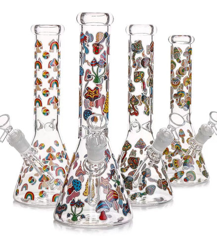 10" Glow in The Dark Mushroom Beaker