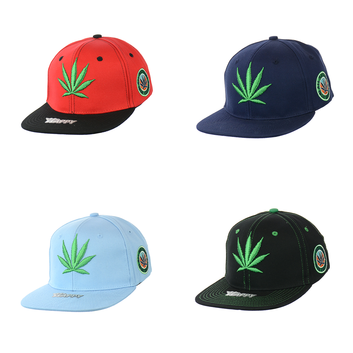 All Natural Ingredient Cannabis Leaf Embroidered Snapback Hat