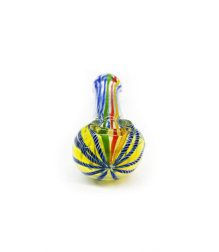 4.5" Silver Fume Rasta Line Hand Pipe