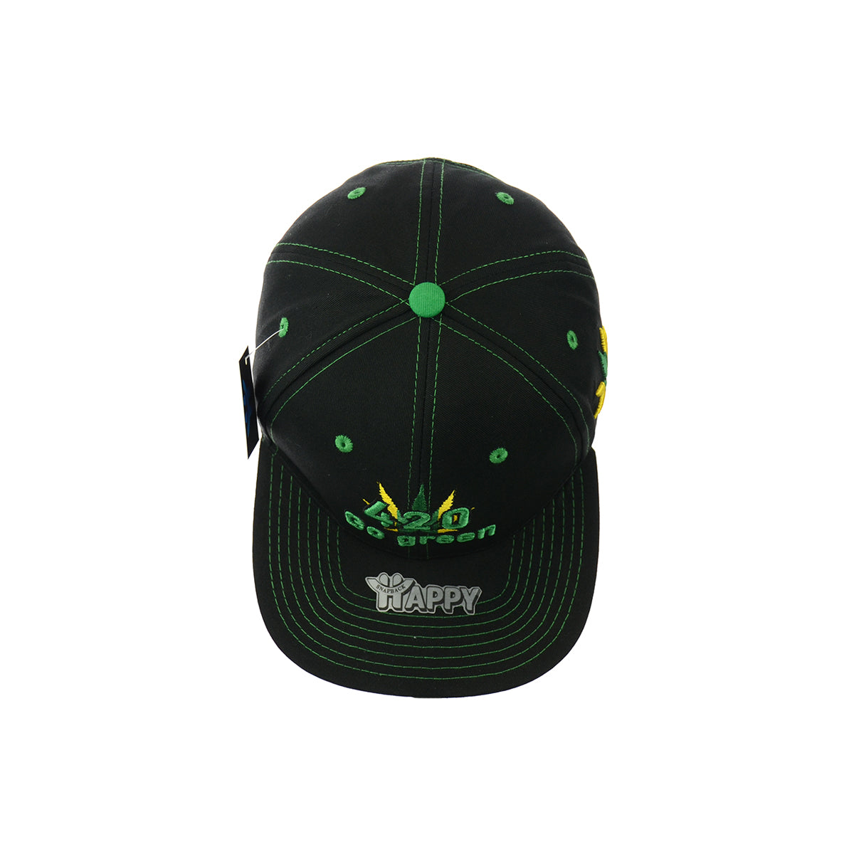 420 Go Green Embroidered Snapback Hat 100% Cotton