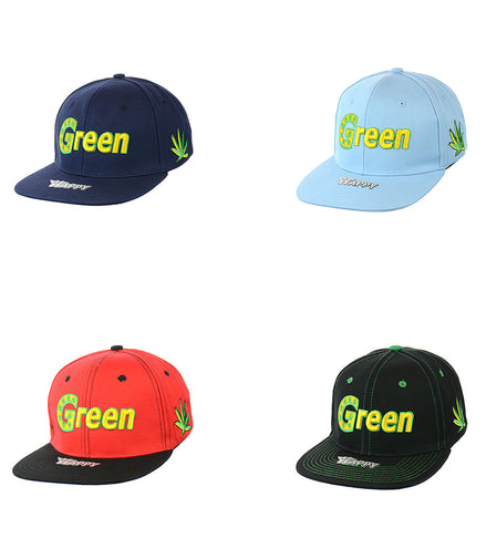 GREEN Embroidered Snapback Hat 100% Cotton