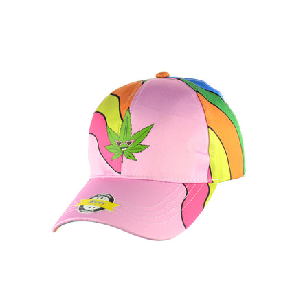 Weed Leaf Rainbow Color Baseball Snapback Hat
