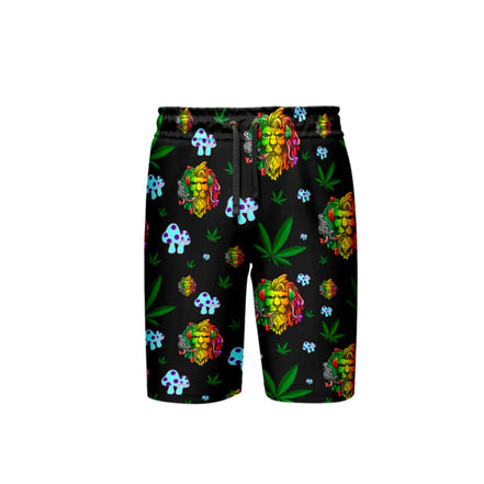 Lion Smoking Leaf Black Short, Pack of 5 Sizes Sets, 1-M, 1-L, 1-XL, 1-XXL, 1-XXXL