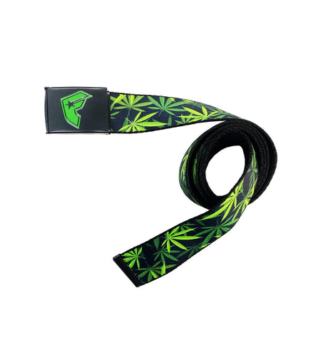 Unisex Belt One Size All - Green Cannabis Leaf Prints